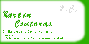 martin csutoras business card